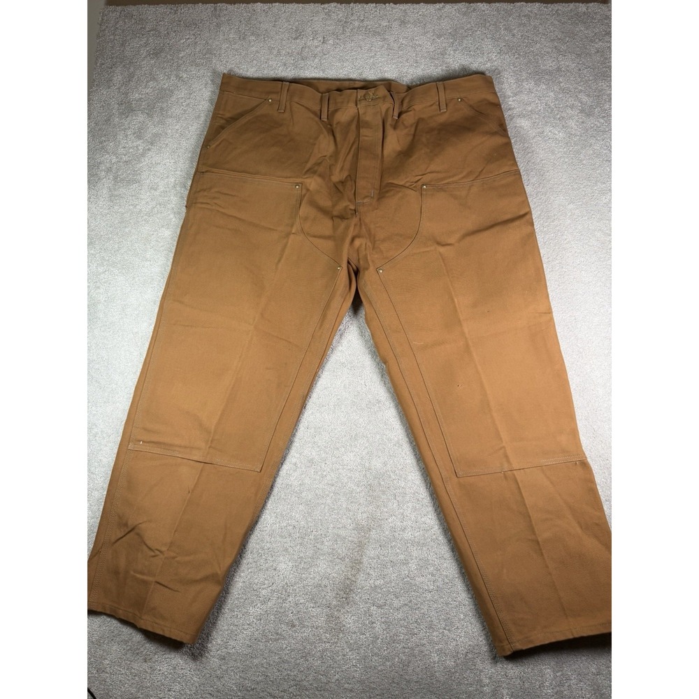 VTG Carhartt B01 BRN Double Knee Front Pants Dungaree Union Made USA 50x32 Nwot